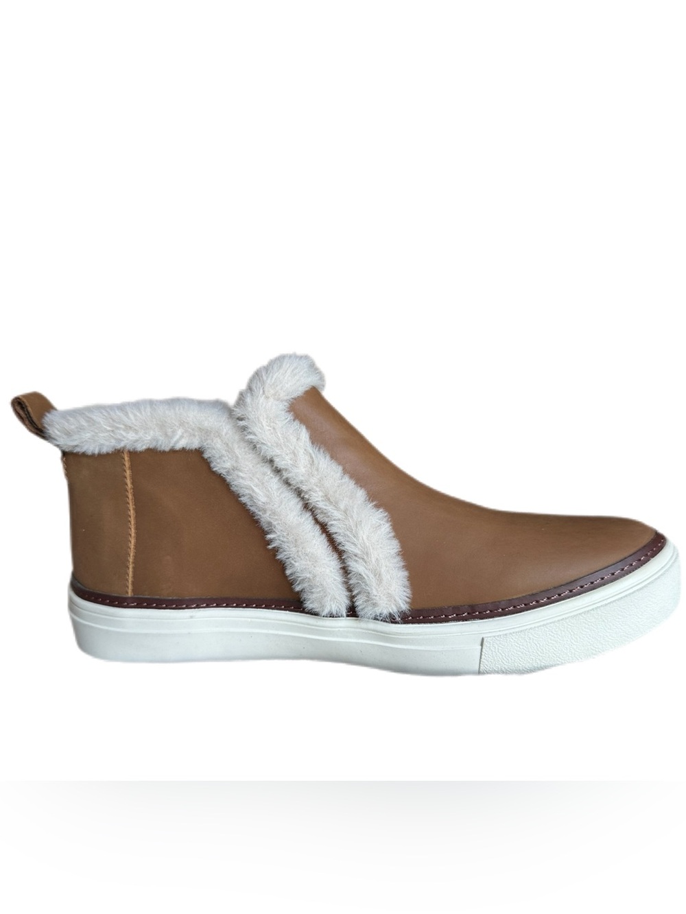 TOMS Paxton Women’s Size 8 Tan Suede Faux Shearling Slip-On Boots